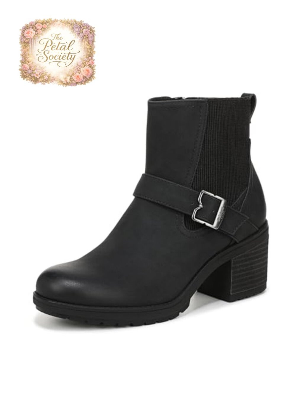 Womens Ankle Boots Faux Leather Block Heel Zip Chelsea Booties